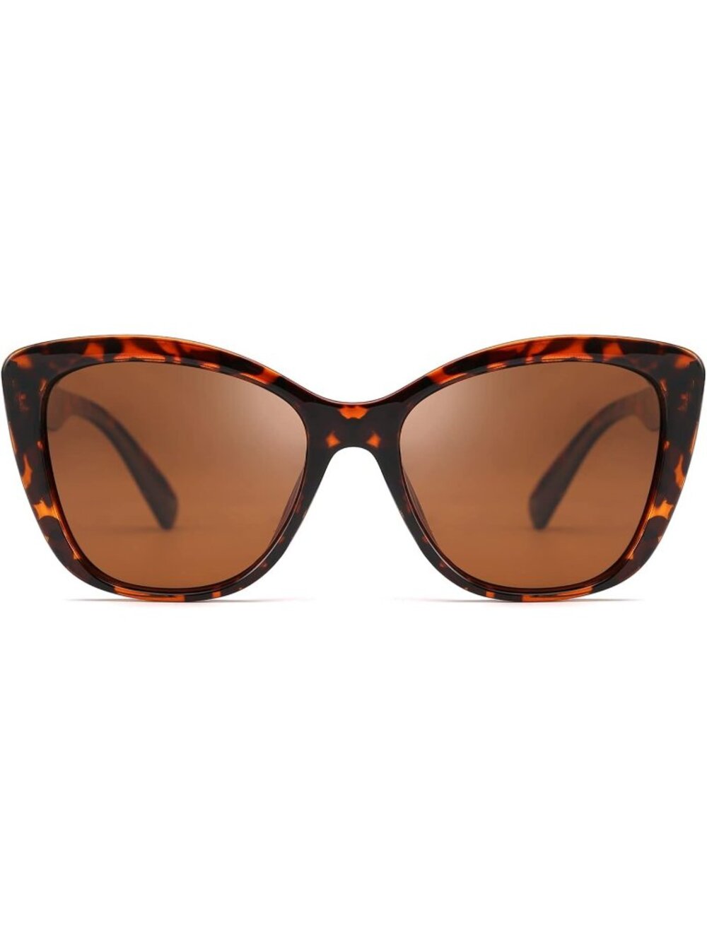 Women's Brown Polarized Vintage Sunglasses American Square Jackie O Cat Eye